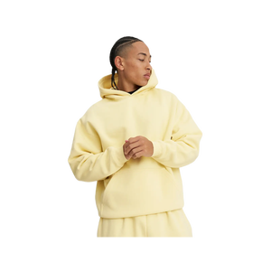 Sweat-shirt à capuche oversize pour homme, couleur unie, en molleton, pull décontracté pour l'automne, jaune, coupe classique, en coton tricoté - Product Image 1