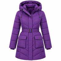Manteau doublé en polaire pour temps froid, parka d'hiver pour femmes, veste imperméable à capuche, manteau chaud avec rembourrage en coton