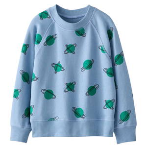 Sweat-shirt pour bébé et enfant, en molleton français, imprimé intégral, manches raglan, col côtelé extensible doux, poids moyen, polyester/coton - Product Image 3