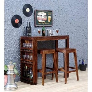Contemporary Rectangle Sheesham Wood Bar <b>Stool</b> with Backrest | Handcrafted Mahogany | Eco-friendly & Durable | Wholesale - Product Image 3