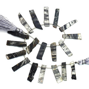 Súper calidad, rutilo negro Natural, forma de rebanada suave, 8 pulgadas, Material de piedras preciosas, hebra de cuentas utilizada en la fabricación de pulseras y joyas - Product Image 2