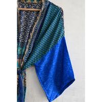 Kimono de Seda con Parches de Diseño para Mujer, Lujosa Túnica Larga Estilo Boho para Dormir, Elegante Ropa de Estar por Casa