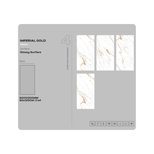 กระเบื้องเซรามิกเคลือบเงาขนาด 60x120 ซม. สำหรับตกแต่งภายในอพาร์ทเมนต์ กระเบื้องปูพื้นและผนังลายหินอ่อนเคลือบเงา - Product Image 2