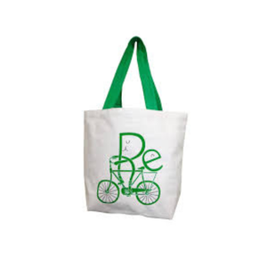 Sac de plage en toile personnalisé avec logo recyclé, sac écologique 100% coton avec des impressions rayées bleues en provenance d'Inde - Product Image 2