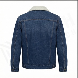 2025 Venta al por mayor de moda personalizada de invierno ropa de calle para hombres chaqueta vaquera negra en blanco - Product Image 3