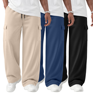 Mens Solid And <b>Light</b> Colors Cargo Sweatpants Heavyweight Cotton Joggers Comfortable Casual Lounge Wear Stylish Design <b>Trousers</b> - Product Image 2
