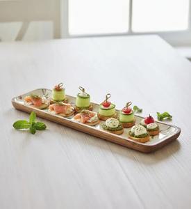 Plateau de service en acier inoxydable, grand plateau rond en métal, plateau de service durable à finition miroir pour la restauration - Product Image 3