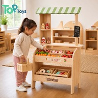 Montessori houten ecologisch verantwoorde, niet-toxische marktkraam rollenspel speelgoed voor kleuters, fruit- en groentewinkel display