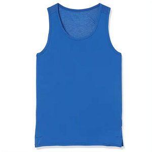 The Perfectionists Men's <b>Red</b> Sleeveless <b>Tank</b> <b>Top</b> O-Neck Polyester Quick Dry Solid Color Casual Workout Wear - Product Image 4