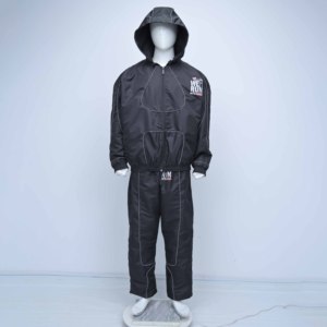 Premium Quality Nylon <b>Windbreaker</b> <b>Black</b> Tracksuit Full Length Zipper With Screen Printing Adult Unisex Polyester Solid Color - Product Image 1