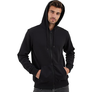 Sweat-shirt à capuche zippé en polaire orange pour homme, coupe classique, couleur unie, décontracté, pour l'automne - Product Image 4