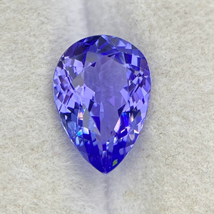 Pierre naturelle certifiée Tanzanite taille poire, couleur et lustre excellents, Zoisite naturelle 1,98 carat, clarté loupe. - Product Image 1