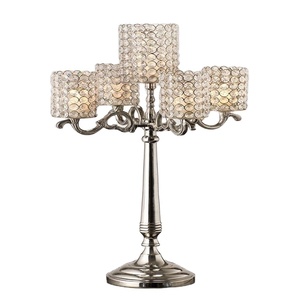 Candelabros votivos de cristal para bodas y fiestas, iluminación de Color rosa y plateado, candelabros de decoración de lujo de Metal fuerte a la venta - Product Image 1