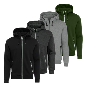Sweat à capuche zippé intégral pour homme, doublé polaire Sherpa épais, classique, technique, écologique, anti-plis, pour l'hiver - Product Image 2
