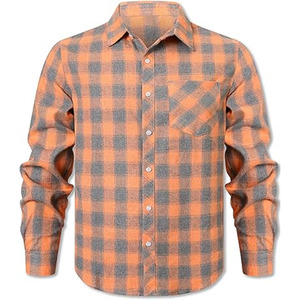 Mens Windowpane Check <b>Shirts</b> Wholesale Fashion <b>Plaid</b> Cotton Long Sleeve Button Down <b>Shirts</b> for Men - Product Image 1