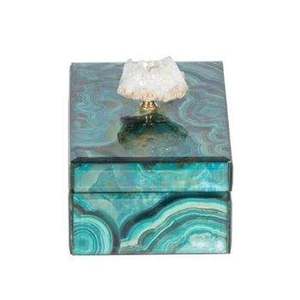 Caja de Joyería de Resina Esmeralda, Organizador de Joyas de Madera Verde, Caja de Recuerdos de Resina Epoxi Hecha a Mano, Caja de Almacenamiento de Lujo para Regalo - Product Image 2