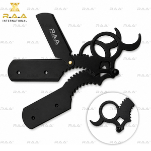 Rasoir professionnel à lame simple en acier inoxydable pour hommes, noir mat, avec anneau de maintien, qualité supérieure - Product Image 6