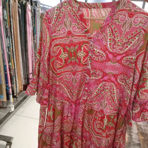 Vestido de Verano Premium con Estampado de Estrellas y Volantes, Cuello en V, Manga Regular, Camisa Larga con Botones para Mujer, Estilo Casual de Primavera - Product Image 1