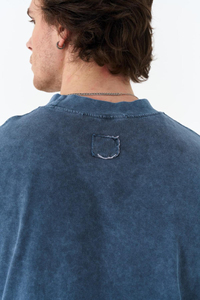 T-shirt vintage de haute qualité pour homme, coupe ample, en coton épais délavé à l'acide, avec impression de logo personnalisée - Product Image 2