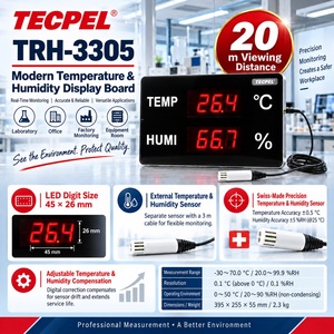 Termómetro y Higrómetro Digital TECPEL TRH-3305 con Pantalla LED Grande y 2 Años de Garantía, Hecho en Taiwán - Product Image 5