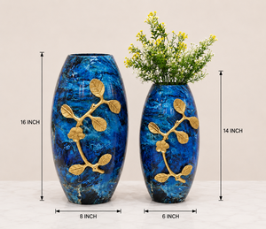 Juego de Jarrones de Metal Contemporáneos con Diseño de Hojas Doradas, Hechos a Mano, Resistentes al Óxido, para Bodas y San Valentín - Product Image 4