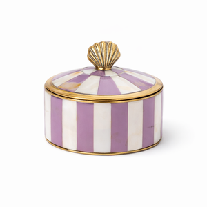 Caja de Almacenamiento de Metal Dorado de Lujo con Incrustaciones de Madreperla y Rayas Marrones, Caja Decorativa con Tapa, Elegante Organizador de Joyas y Artículos Pequeños - Product Image 5