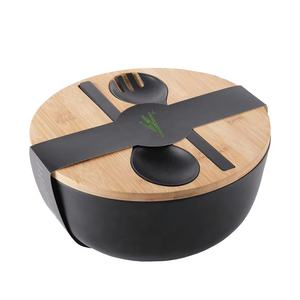 Juego de cuencos de madera de bambú personalizados de alta calidad, utensilio de cocina de diseño moderno ecológico y ensaladeras para uso en vajilla - Product Image 3