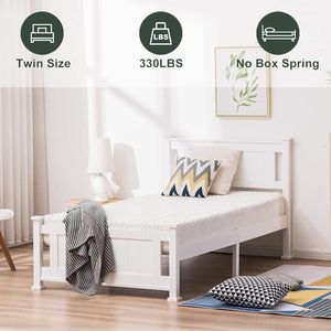 Wholesale Modern White Solid Wood <b>Twin</b> Kid's <b>Bed</b> <b>Frame</b> Minimalist Single <b>Bed</b> | Pindel Handicraft - Product Image 6