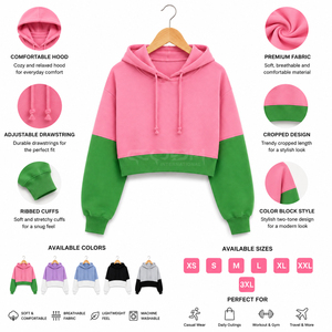 เสื้อฮู้ดดี้และเสื้อสเวตเชิร์ต Cosh International Sorority Sisterhood ดีไซน์โดดเด่น วัสดุคุณภาพสูง เสื้อครอปท็อปฮู้ดดี้สำหรับผู้หญิง - Product Image 6