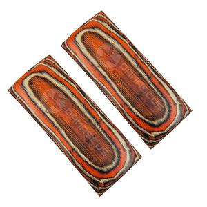 แผ่นไม้ลายเสือไฟ ดอลลาร์ ชีท ไนฟ์ สเกลส์ คู่ ลายเสือสีส้มแปลกตา ไม้เคลือบเรซิ่น สำหรับงานทำมีดแบบกำหนดเอง - Product Image 2