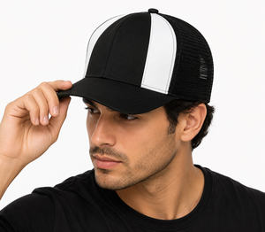 Casquette Trucker Unisexe Tendance Noire et Blanche avec Dos en Maille, Visière Courbée, Panneau Contrastant, Chapeau de Sport, Logo Personnalisé, Respirant, Couvre-chef Décontracté - Product Image 3