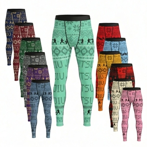 Breathable Full Length Customized Compression Leggings Thermal Base Layer Sports Running Fitness All Over Printed Design Pants - Product Image 1