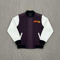 Chaqueta Varsity de Lana 100% Impermeable con Capucha y Logotipo Personalizado OEM, Chaqueta Casual de Béisbol para Hombre con Cierre de Cremallera