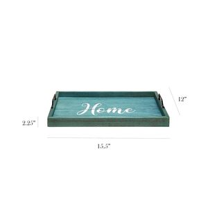 Bandeja de Servir de Madera de Diseño Exclusivo y Alta Calidad con Asa de Hierro Negra, Diseño Serigrafiado, Plato Decorativo Disponible - Product Image 2