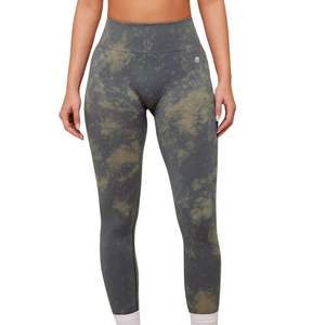 Womens High Waist Washed <b>Pattern</b> <b>Leggings</b> Grey Stretch Gym Yoga Workout Fitness Training Activewear Breathable Fit - Product Image 1