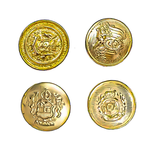 กระดุมโลหะสีทองแบบกำหนดเองสำหรับชุดยูนิฟอร์ม เสื้อโค้ท เสื้อเชิ้ต กระดุมเย็บตกแต่งสีขาว ทำจากโลหะผสม สำหรับเสื้อผ้า - Product Image 5