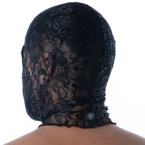 Masque facial intégral en cuir noir pour homme, style fetish, avec dentelle fluide et design sexy à bouche ouverte, pour clubwear - Product Image 6