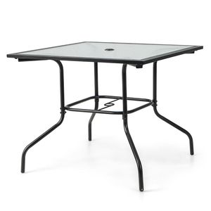 Tavolo da Pranzo per Esterni 35 x 35 Pollici con Foro per Ombrellone da 1,5 Pollici, Ombrellone Non Incluso - Product Image 5