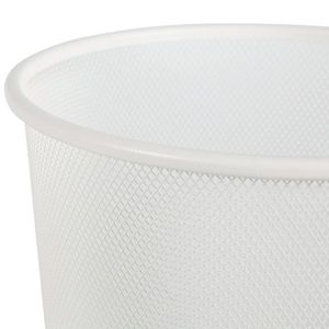 Cestino per Rifiuti in Rete d'Acciaio Bianco con Base Antiscivolo, Resistente alle Impronte, Capacità 3 Galloni, per Interni - Product Image 3