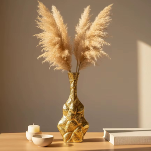 Décoration vintage en métal pour salon, style antique pour la maison (argent brillant) - Vase à fleurs pour la décoration intérieure - Product Image 5