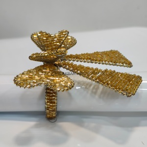 Premium Quality Round Beaded <b>Napkin</b> Rings Elegant Royal Design for Wedding and <b>Party</b> Table Decor - Product Image 3
