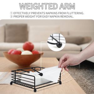 Moderno Porta Servilletas Cuadrado de Metal Plano de Estilo Europeo con Brazo Reforzado para Cocina y Auto - Product Image 4