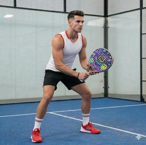 Raqueta de Pádel Ligera y Portátil con Núcleo Suave de EVA, Raqueta de Pádel de Fibra de Carbono Duradera y Personalizable para Entrenamiento - Product Image 2