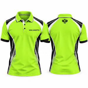 Camiseta de Polo Personalizada Color Verde Azulado para Pickleball y Pádel para Hombre |   Ropa Deportiva de Alto Rendimiento para Deportes de Raqueta, Transpirable y de Secado Rápido - Product Image 4