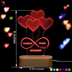 Good Quality Personalized 3D Illusion <b>LED</b> Lamp <b>with</b> Multi Color Lighting Infinity Love Design <b>Light</b> for Bedroom and Home - Product Image 4