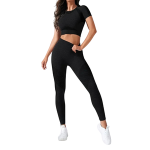Leggings taille haute, soutien-gorge de sport anti-transpiration, ensemble de yoga extensible pour femmes, tenue d'entraînement, performance dynamique, vêtements CoreFlex - Product Image 1