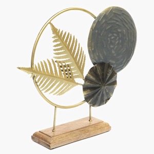 Minimalist Metal Sculpture Wooden Base <b>Table</b> Accent Modern Decor Piece Suitable for Interior Styling And Gifting Purpose - Product Image 4