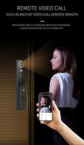 सुपर सिक्योरिटी अल 3 डी रियल टाइम इंटरकॉम टुया वीडियो कैमरा हथेली नस फिंगरप्रिंट स्मार्ट दरवाजा लॉक - Product Image 5