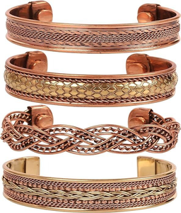 Brazalete Rústico Negro de Cobre Puro 100% Original, Pulido, para Mujer, de la India - Product Image 1