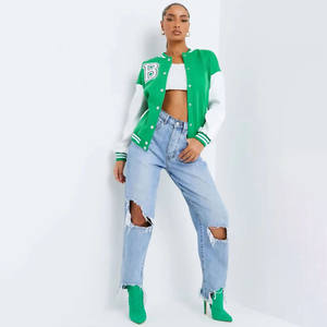 Women Fleece Reversible Winter Varsity Jacket Bulk Wholesale OEM Custom Private Label Supplier High Quality Varsity Jacket Women - Product Image 4